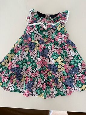 Janie and Jack Floral Ruffle Sundress in Green, Pink & Yellow